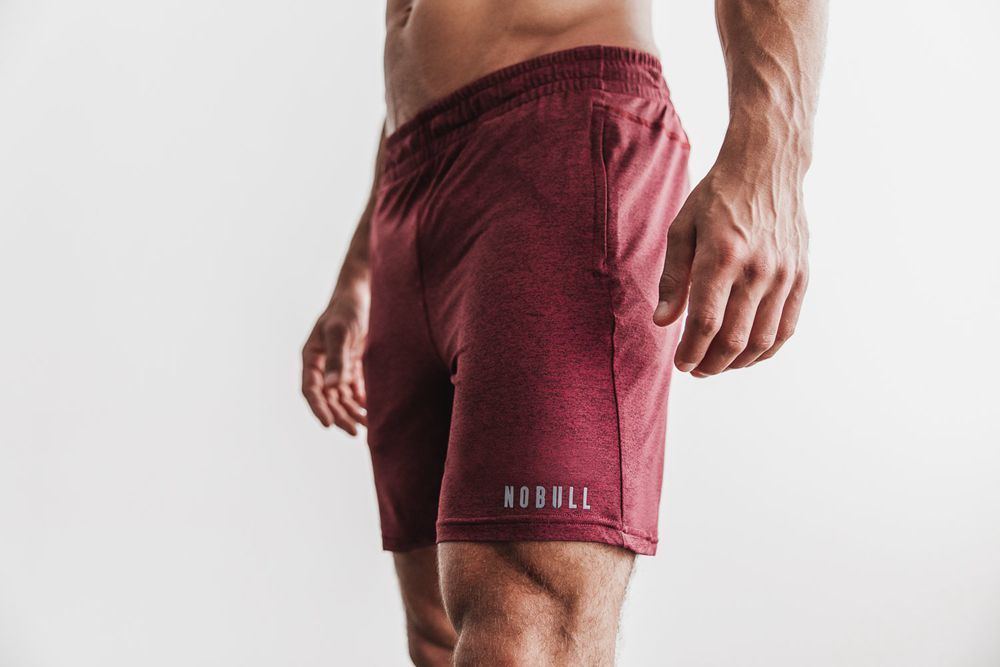 NOBULL Men's Lightweight Knit 7" Shorts - Wine Heather - Ireland (8701LMOGN)